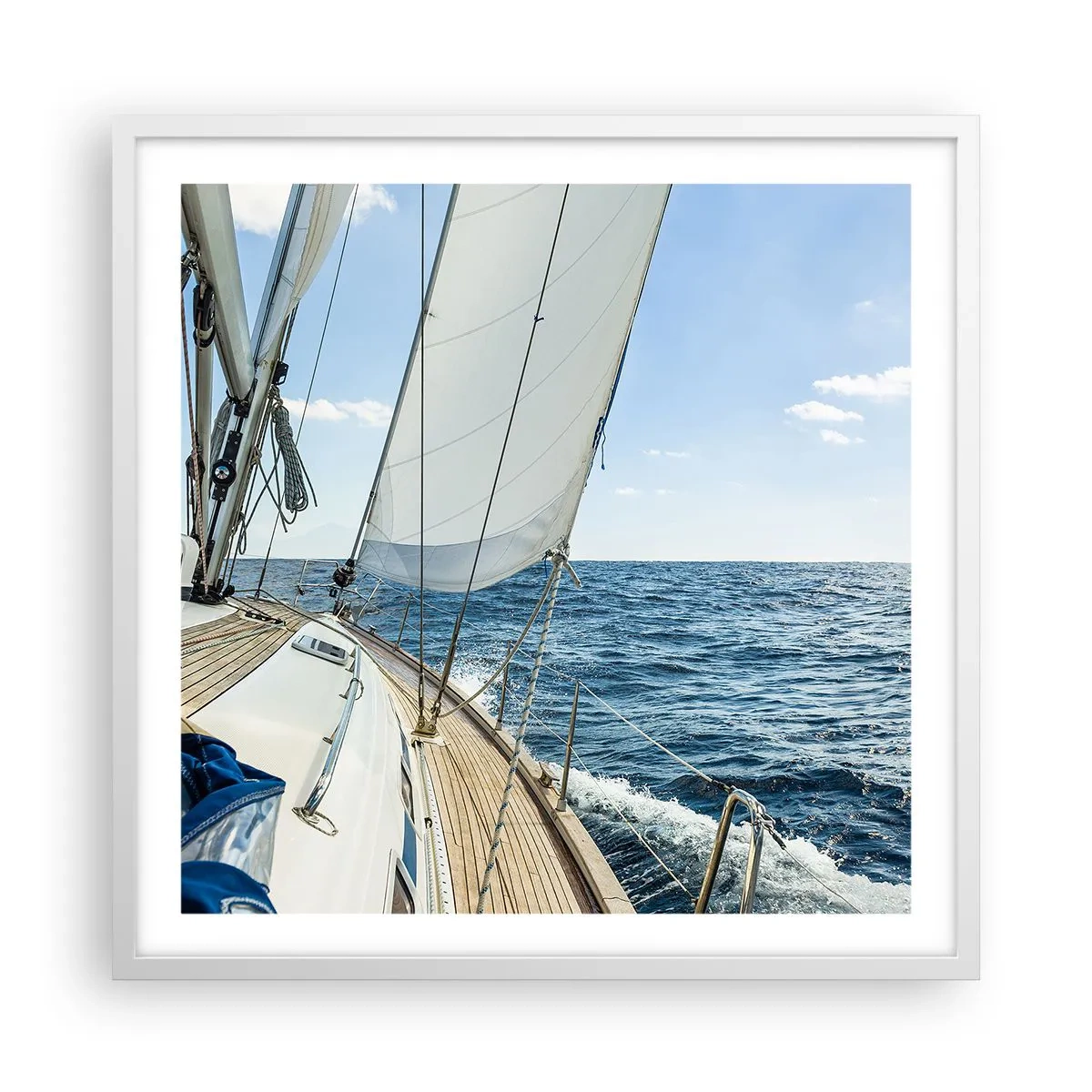 Plakat i hvid ramme - Ahoj , eventyr - 60x60 cm