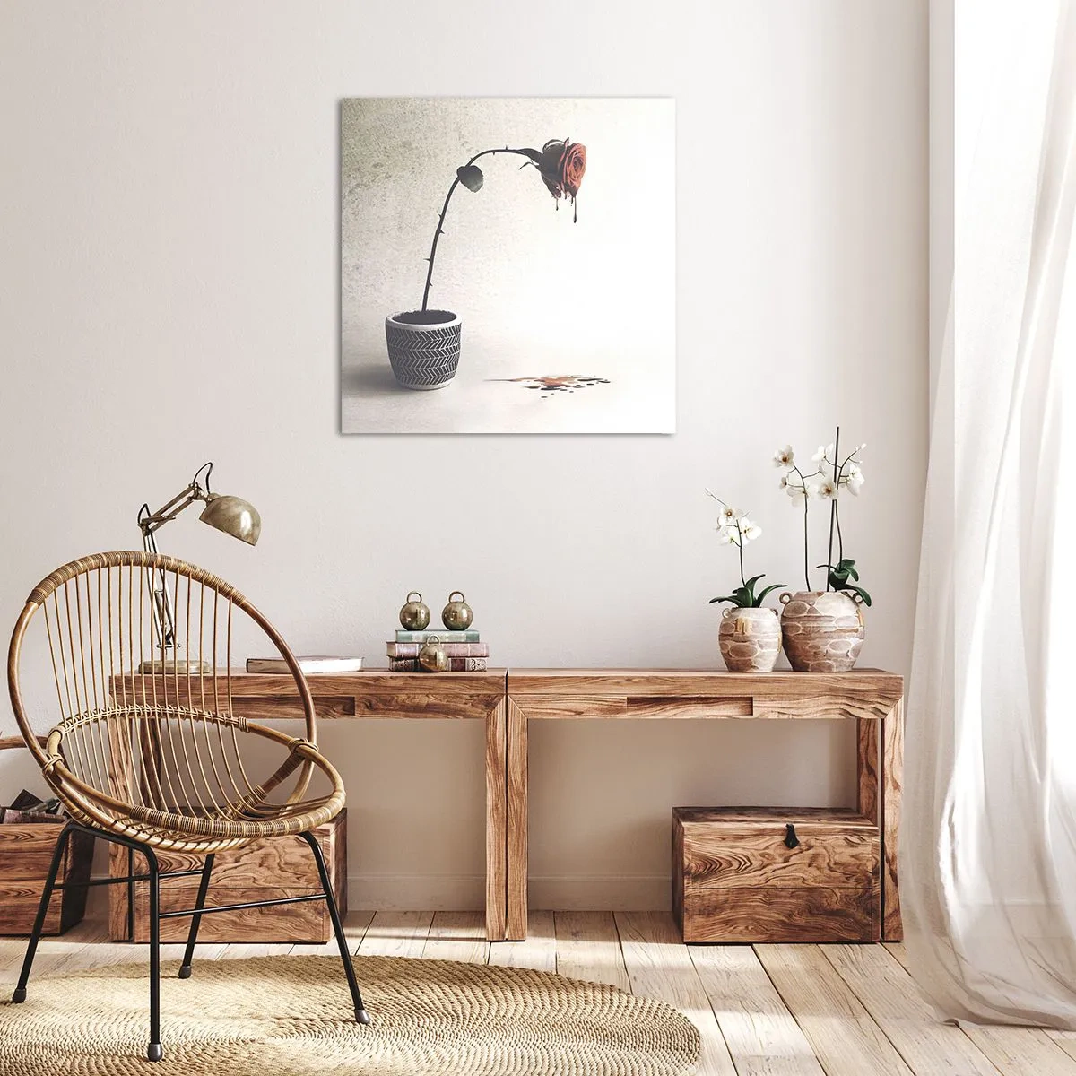 Lærredstryk - Billede på lærred - Rosa dolorosa - 50x50 cm