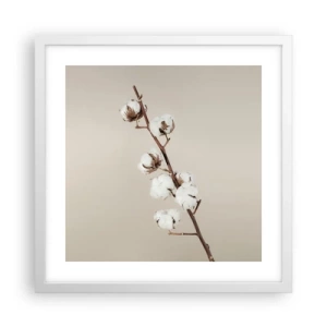 Plakat i hvid ramme - Ved kilden til blødhed - 40x40 cm