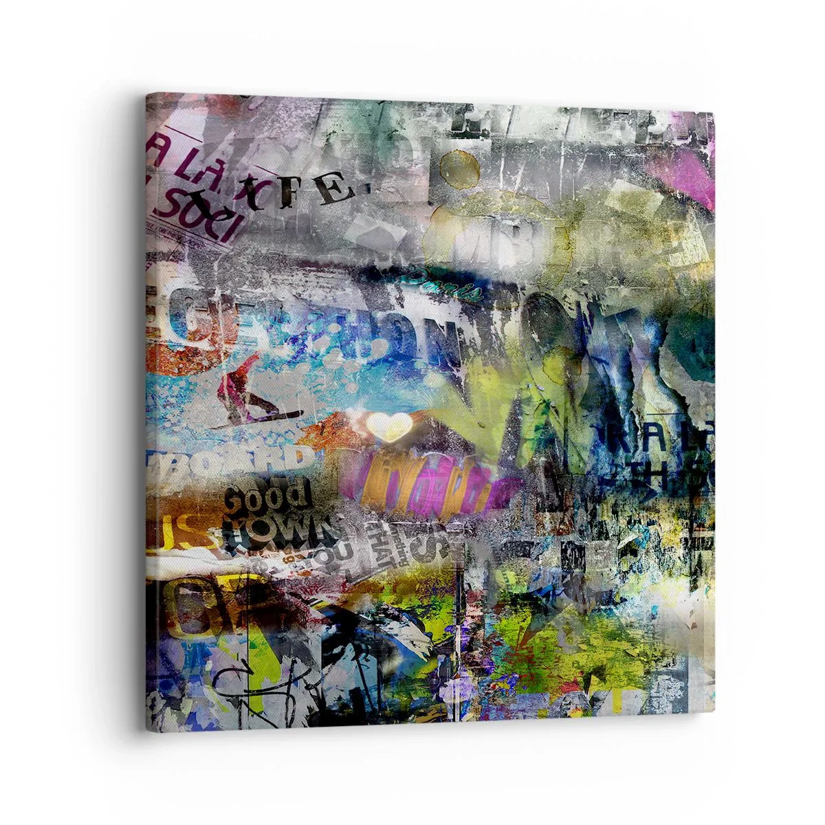 Lærredstryk - Billede på lærred - En collage af minder - 30x30 cm