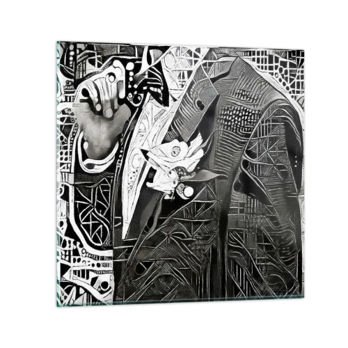 Billede på glas - Bare en tilsyneladende grå mand - 40x40 cm