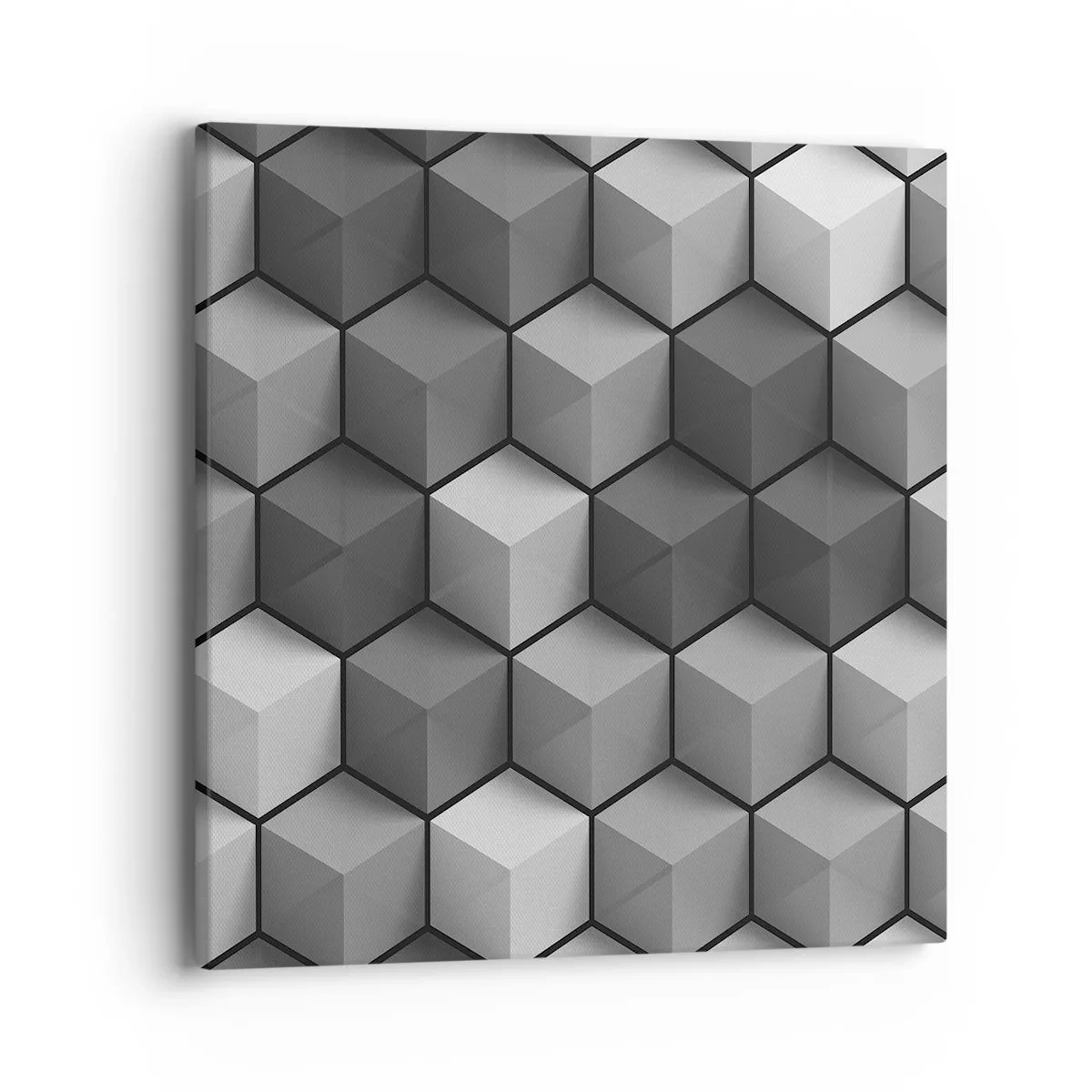 Lærredstryk - Billede på lærred - Kubistisk puslespil - 40x40 cm