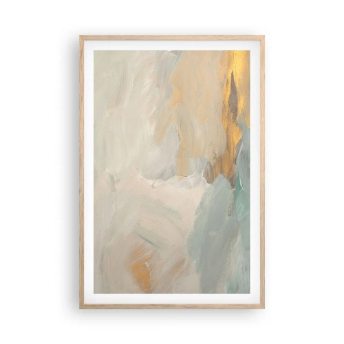 Plakat i ramme af lyst egetræ - Abstraktion - blidhedens land - 61x91 cm