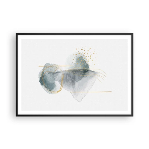 Plakat i sort ramme - Om forholdet mellem grå og guld - 100x70 cm