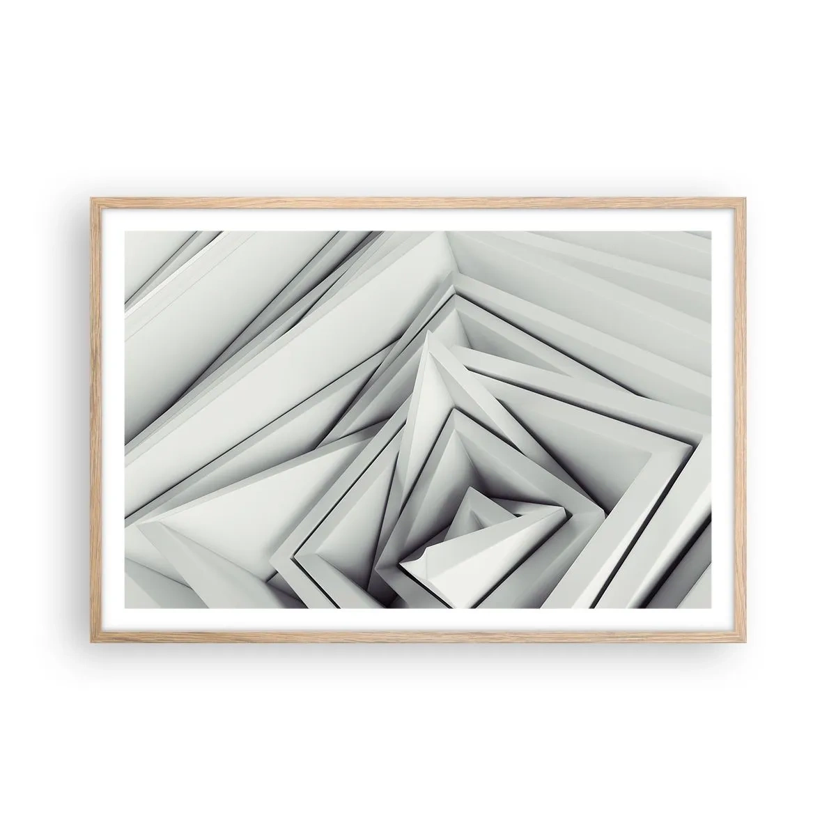 Plakat i ramme af lyst egetræ - Skarpe vinkler knopper - 91x61 cm