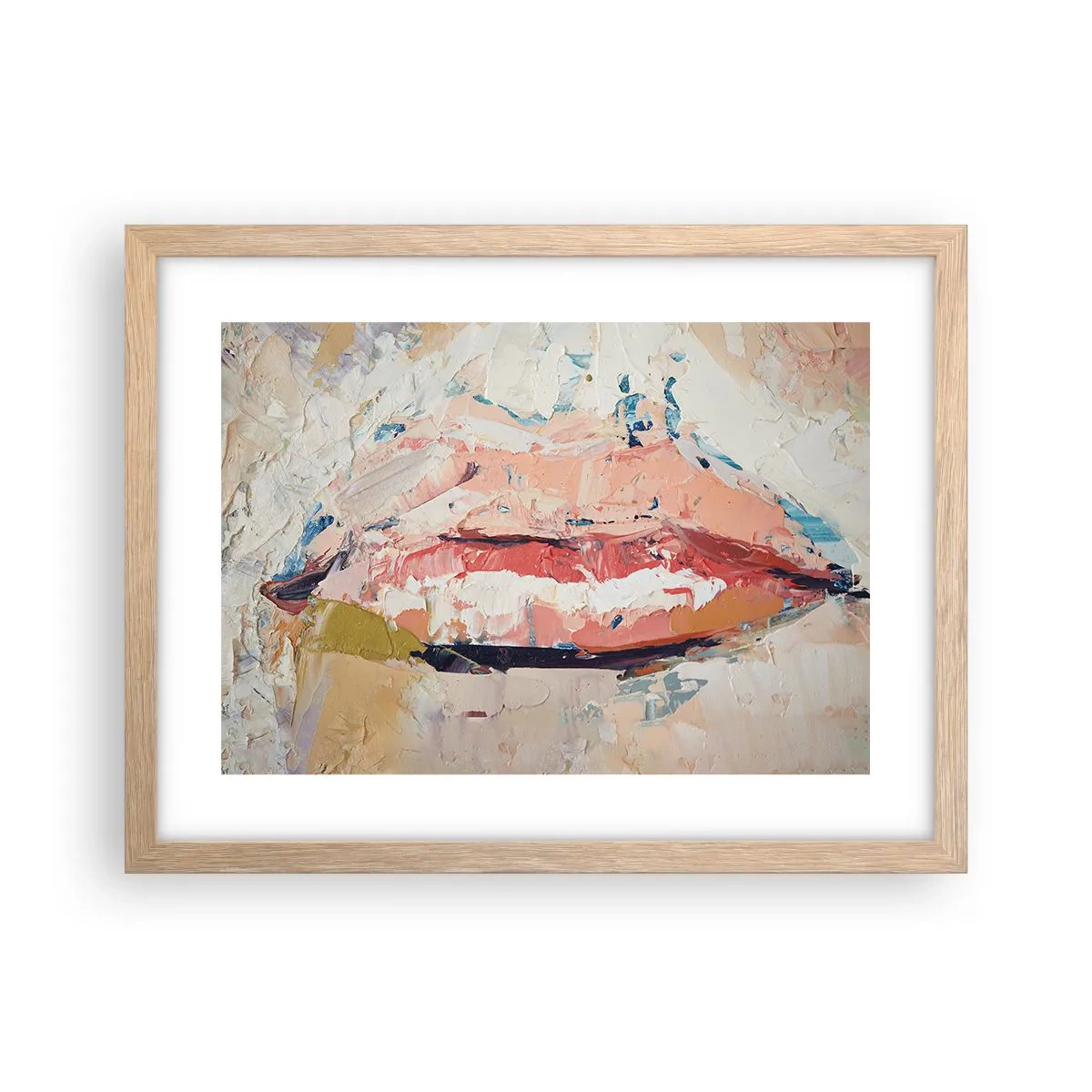 Plakat i ramme af lyst egetræ - Vækker sanserne - 40x30 cm