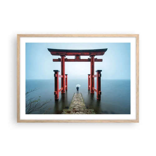 Plakat i ramme af lyst egetræ - Japansk drømmeri - 70x50 cm