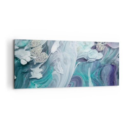 Lærredstryk - Billede på lærred - Strømme af blå - 120x50 cm