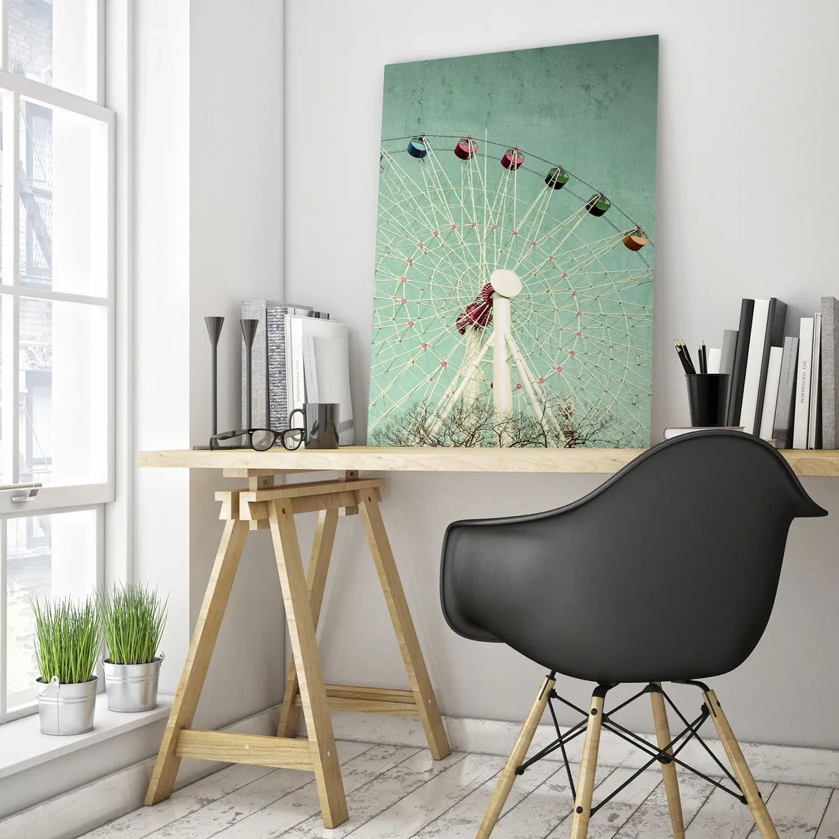 Billede på glas - Vi inviterer dig til at lege - 50x70 cm