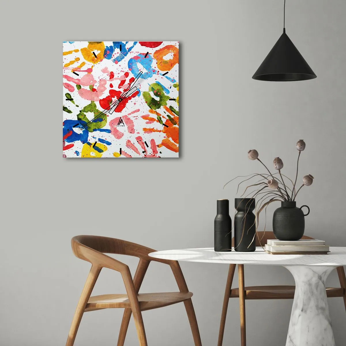 Vægur, Uret - Følg sporene - 40x40 cm