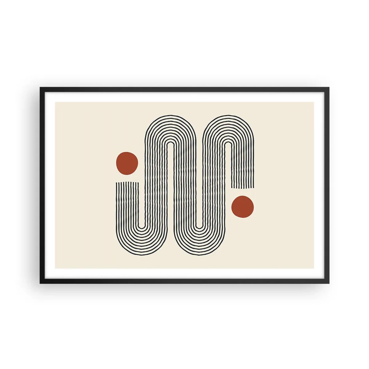 Plakat i sort ramme - Fra start til slut - 91x61 cm