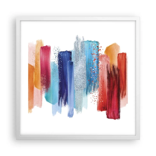 Plakat i hvid ramme - Op og ned  - 50x50 cm