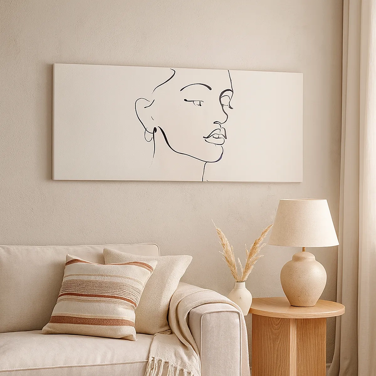 Lærredstryk - Billede på lærred - En bestemt linje - 30x30 cm