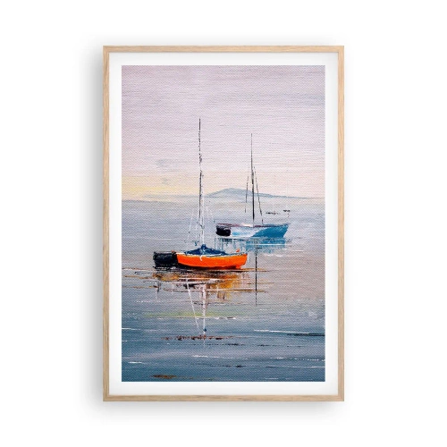 Plakat i ramme af lyst egetræ - Et velfortjent hvil - 61x91 cm