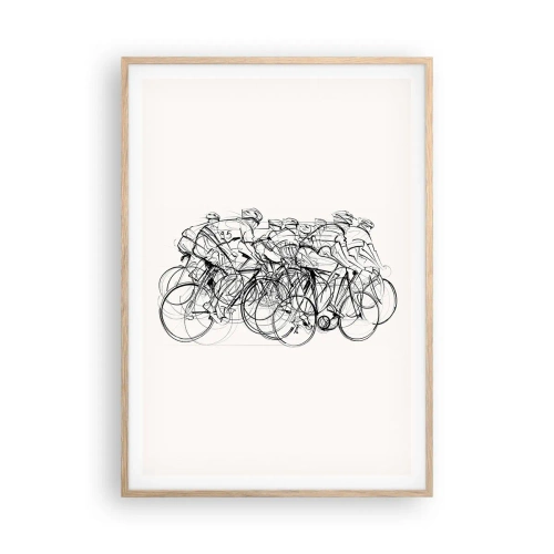 Plakat i ramme af lyst egetræ - Sammen i et team - 70x100 cm