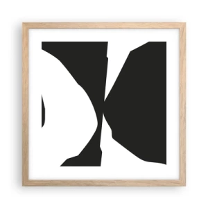 Plakat i ramme af lyst egetræ - Positiv-negativ - 40x40 cm