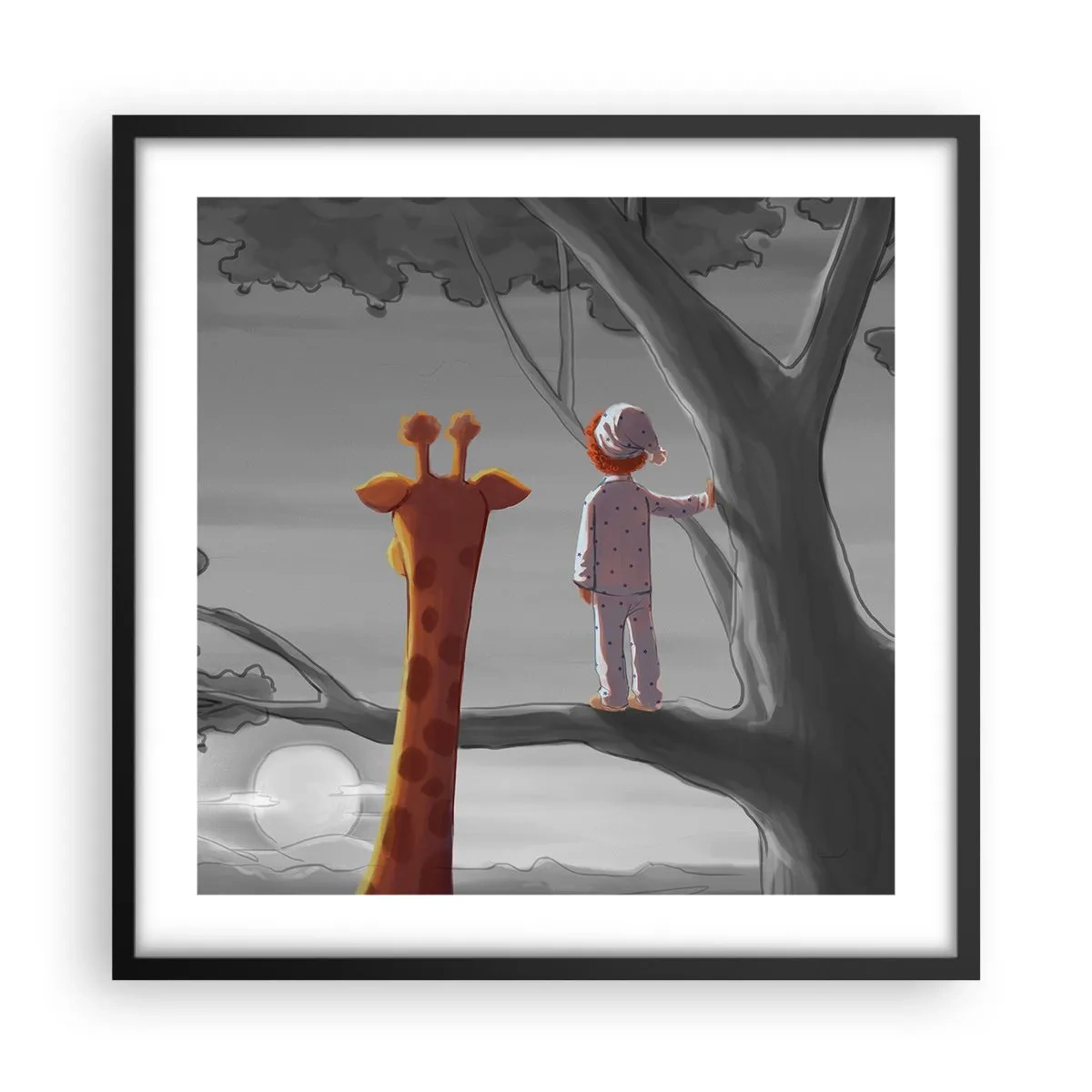 Plakat i sort ramme - Det sker virkelig - 50x50 cm