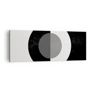 Lærredstryk - Billede på lærred - Harmoni i sort og hvidt - 140x50 cm