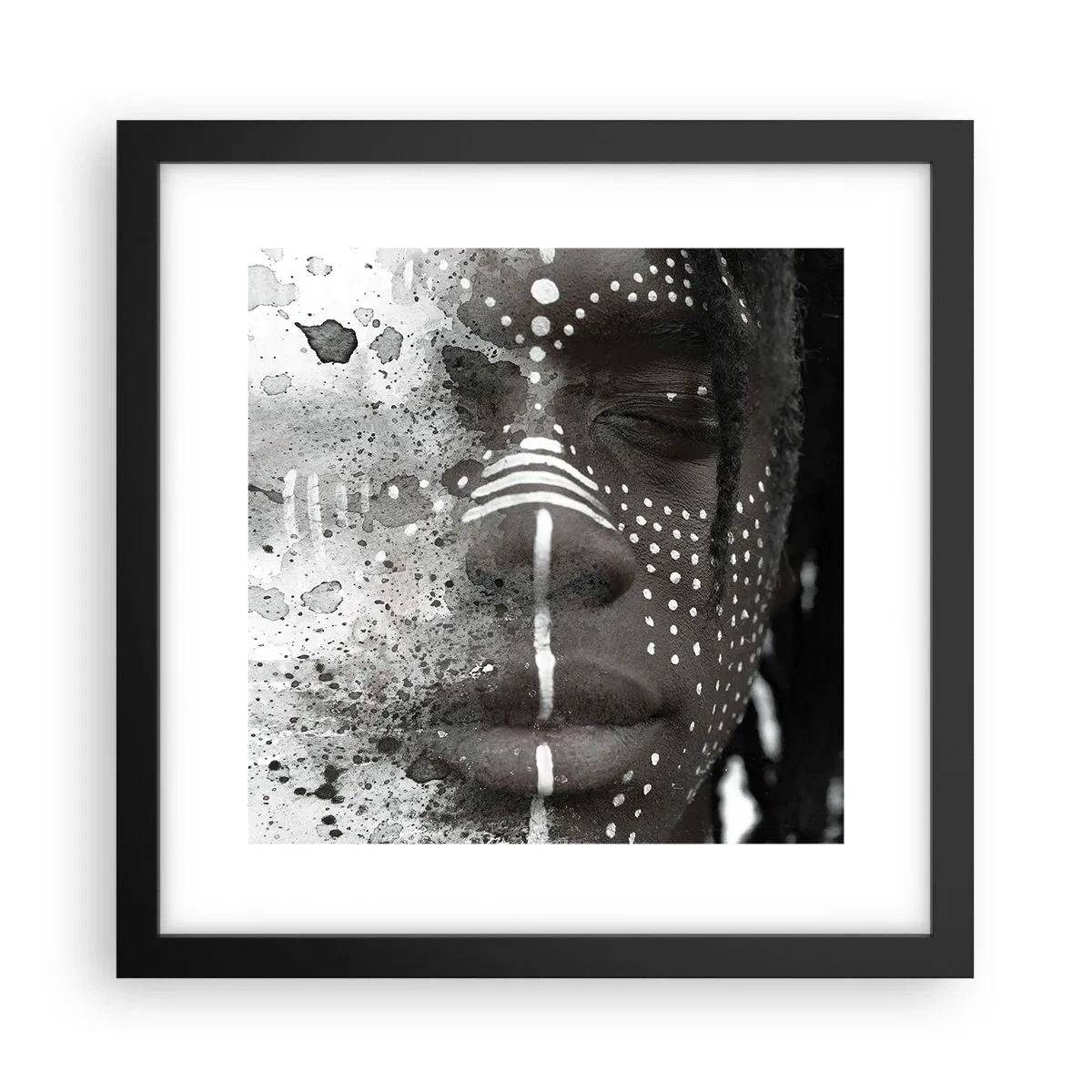 Plakat i sort ramme - Opdag den oprindelige ånd - 30x30 cm