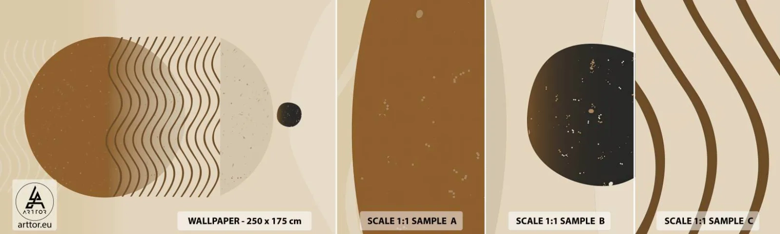 Prøve Fototapet Selvklæbende Deluxe Sticker - Om geometriske figurers oprindelse - Abstraktion, Stykke, Minimalisme - 100x30 cm