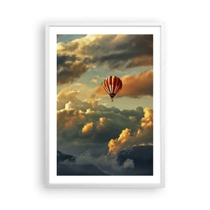 Plakat i hvid ramme - Jeg går, fordi jeg vil - 50x70 cm