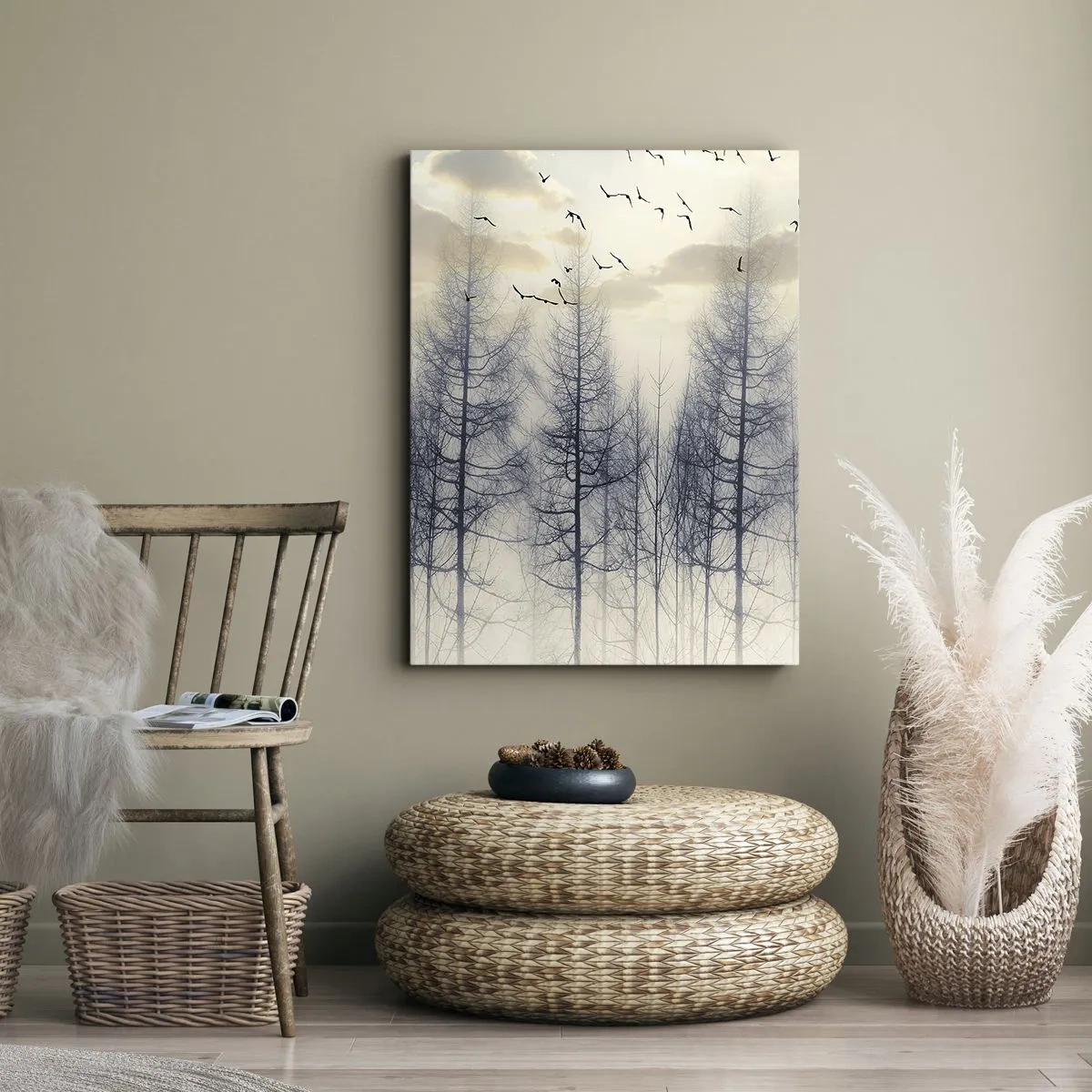 Lærredstryk - Billede på lærred - Skovånder - 50x70 cm