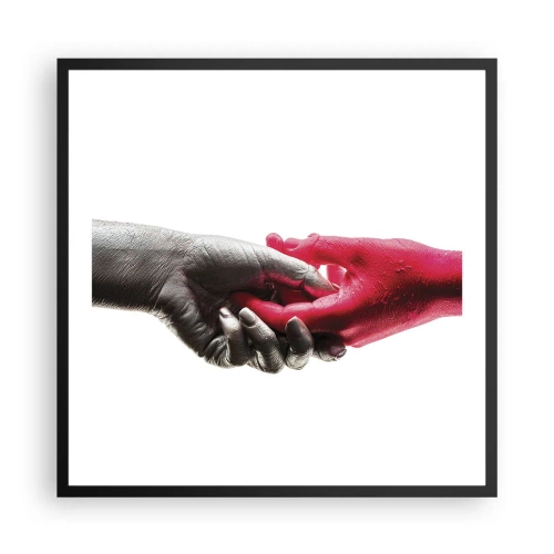 Plakat i sort ramme - Sammen, om end forskellige - 60x60 cm