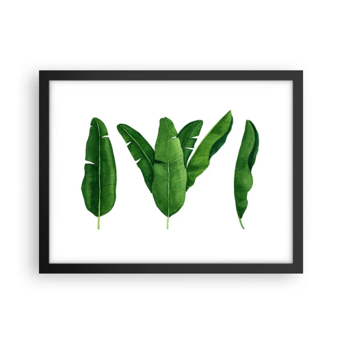 Plakat i sort ramme - Grøn symmetri - 40x30 cm