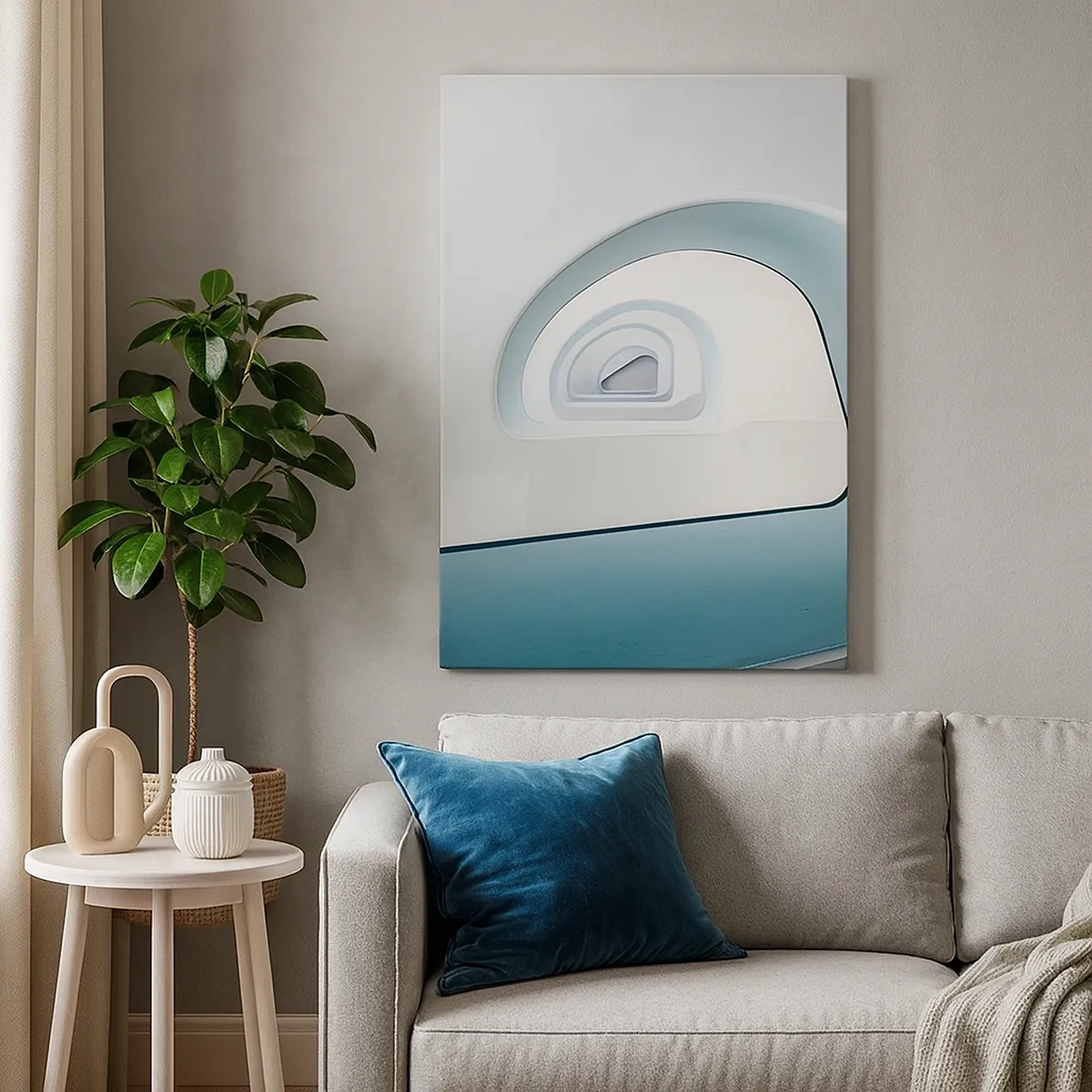 Lærredstryk - Billede på lærred - Til bunden af det blå - 50x70 cm