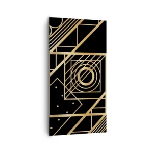 Lærredstryk - Billede på lærred - Gylden geometri - 65x120 cm