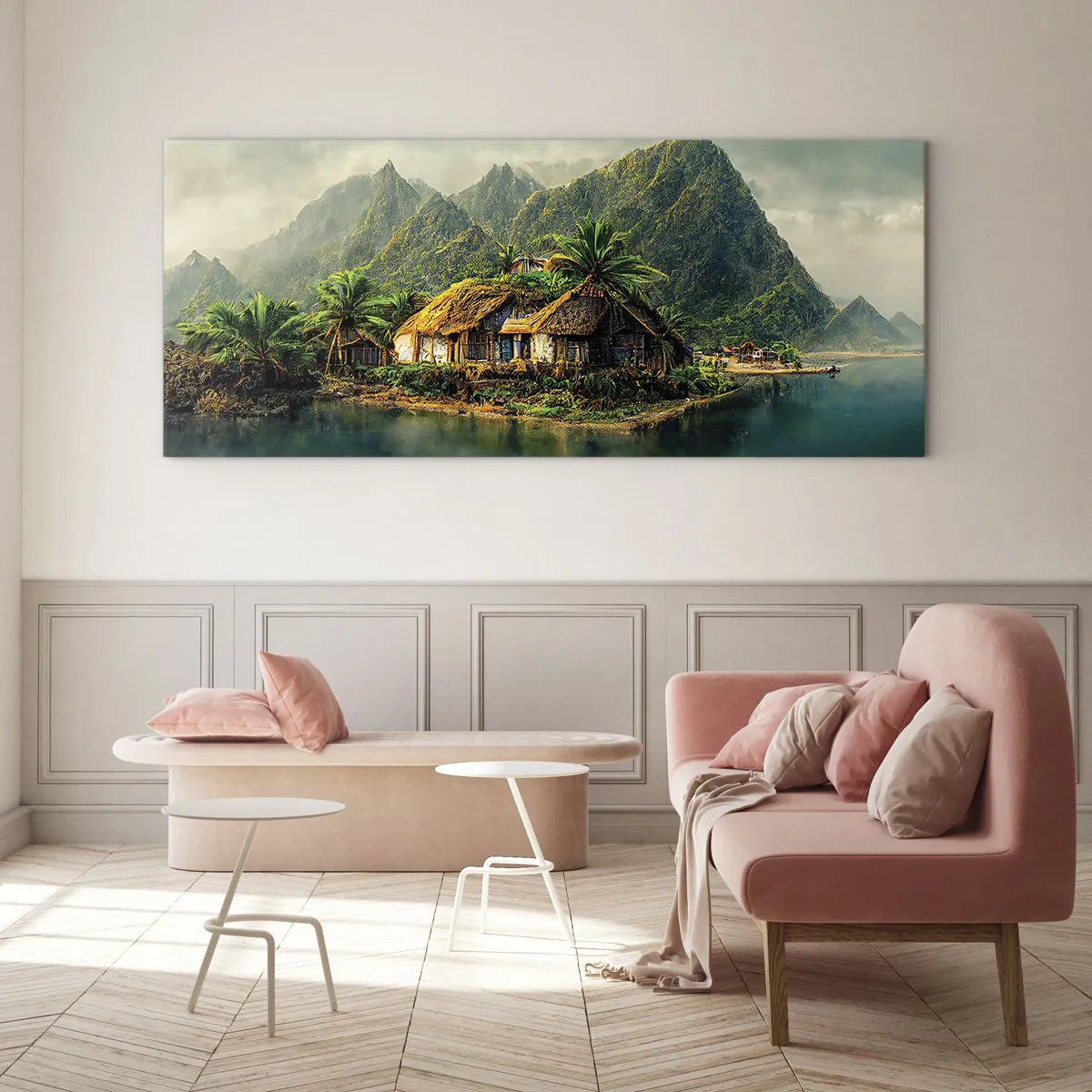 Billede på glas - Tropisk paradis - 160x50 cm