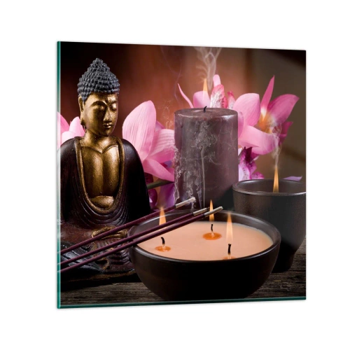 Billede på glas - Rydde sindet, berolige kroppen - 40x40 cm