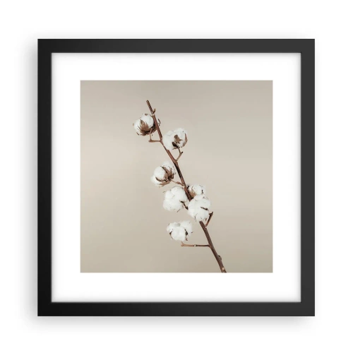 Plakat i sort ramme - Ved kilden til blødhed - 30x30 cm