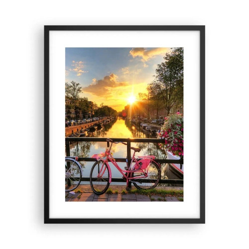 Plakat i sort ramme - Forårsmorgen i Amsterdam - 40x50 cm
