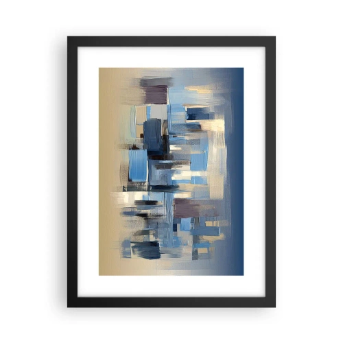 Plakat i sort ramme - Blå konstruktion - 30x40 cm