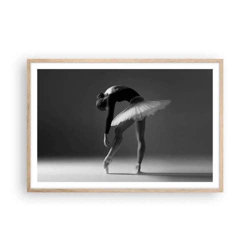 Plakat i ramme af lyst egetræ - Bella balerina - 91x61 cm