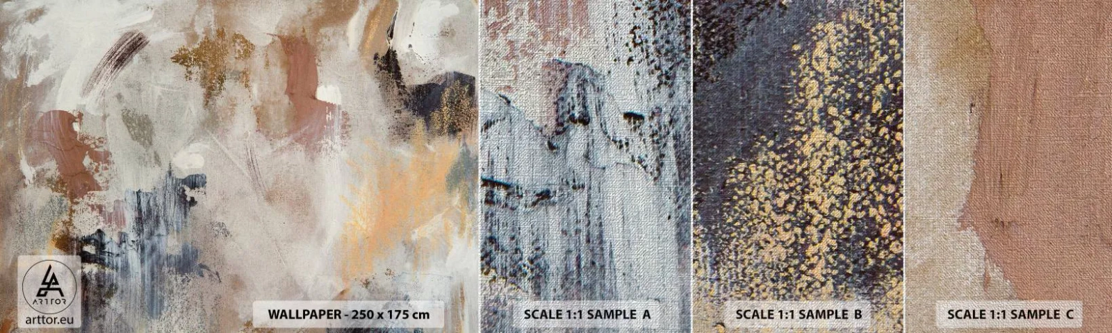 Prøve Fototapet Premium Canvas - Tågeagtig abstraktion - Stykke, Abstraktion, Minimalisme - 100x30 cm