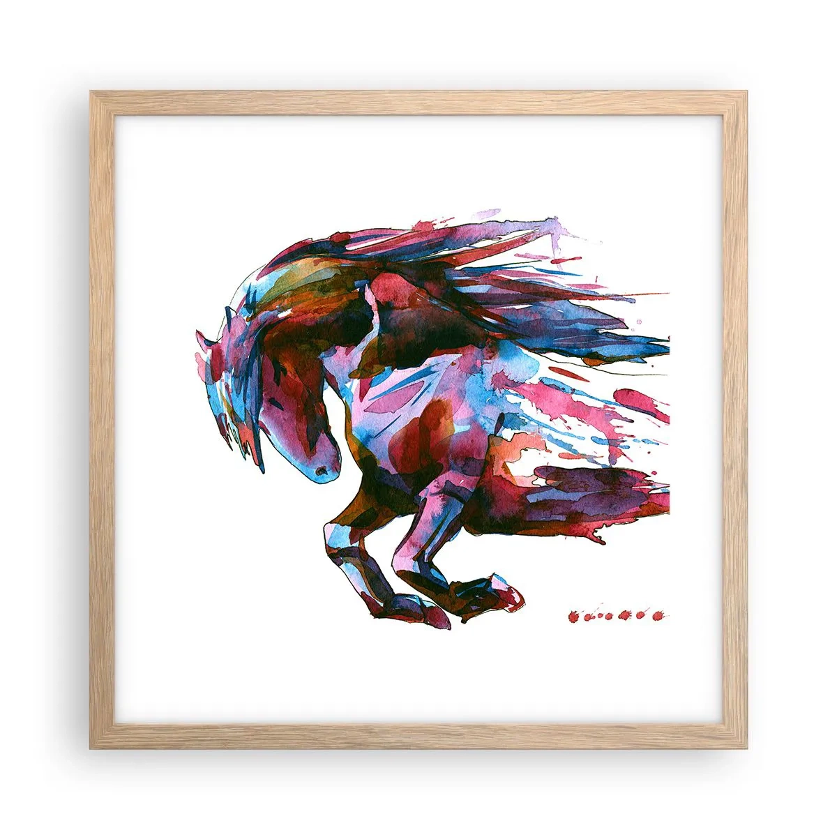 Plakat i ramme af lyst egetræ - I henrykkelse - 40x40 cm