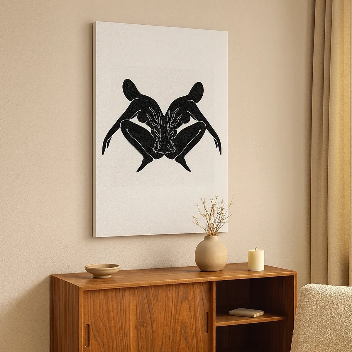 Lærredstryk - Billede på lærred - En delt sjæl - 50x70 cm