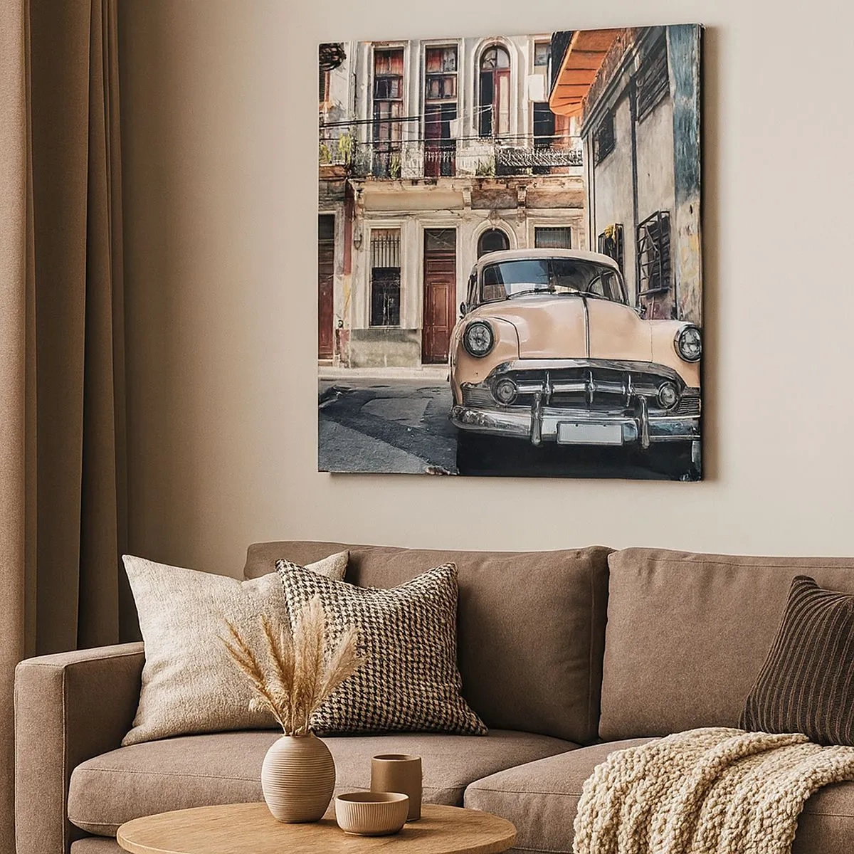 Lærredstryk - Billede på lærred - Siesta i Havana - 30x30 cm