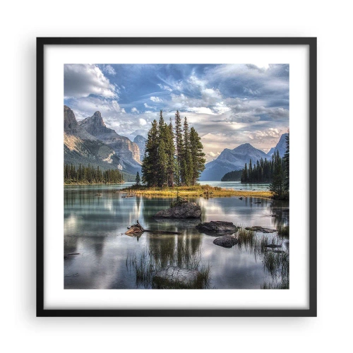 Plakat i sort ramme - Over store og klare vande… - 50x50 cm