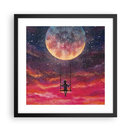 Plakat i sort ramme - Glæd dig i skyerne - 40x40 cm