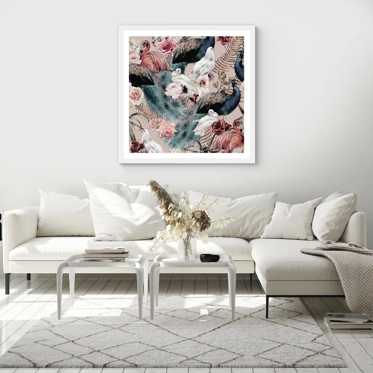 Plakat i hvid ramme - I paladsets have - 40x40 cm