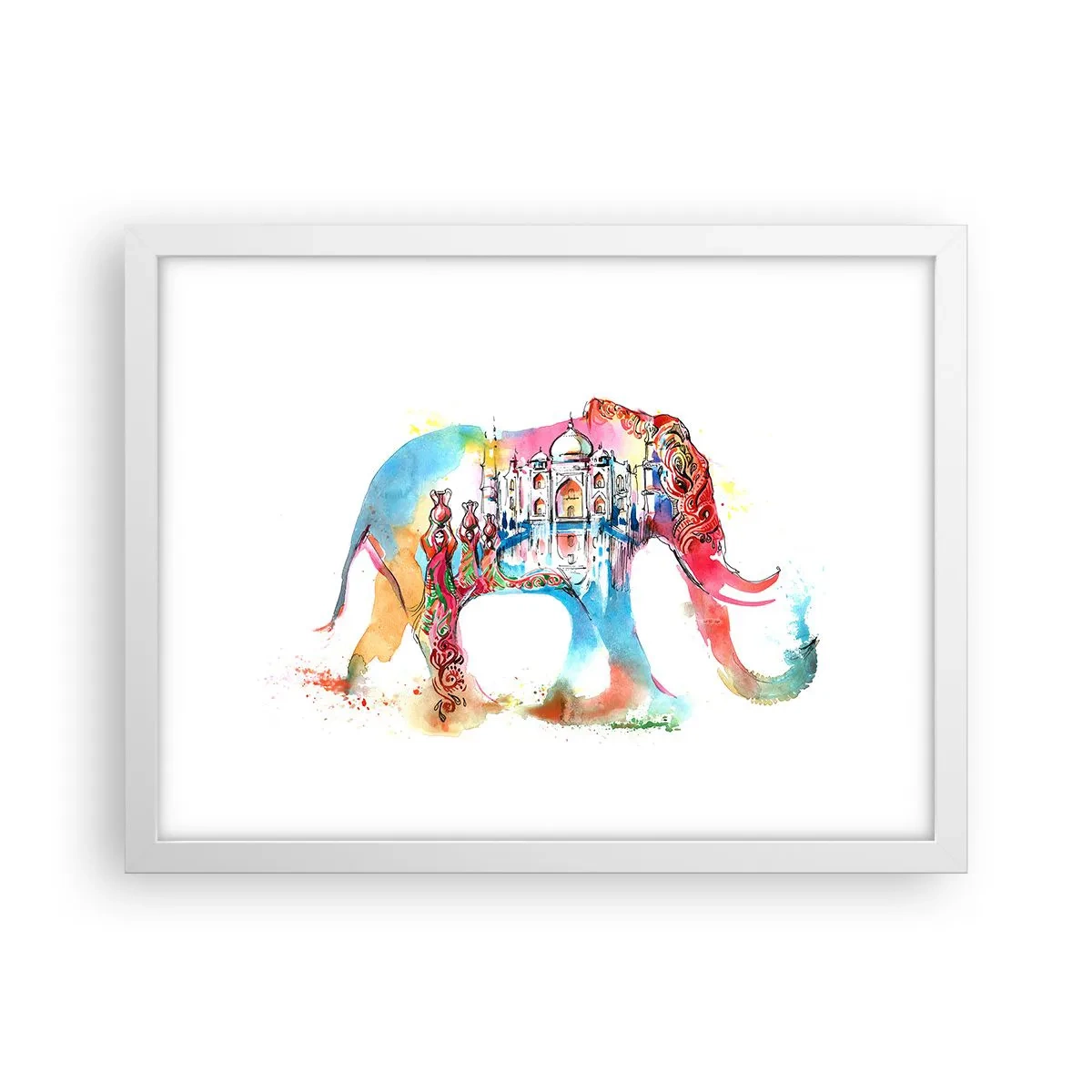 Plakat i hvid ramme - Indien - kærlighedens aura - 40x30 cm