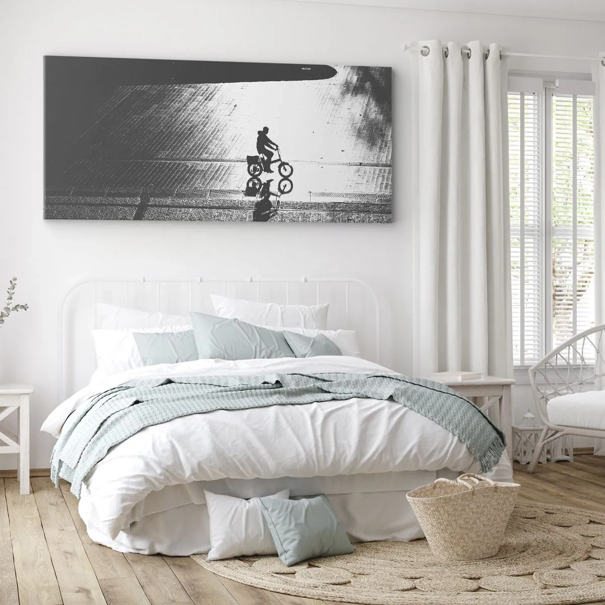 Lærredstryk - Billede på lærred - Fremad, gennem byen - 90x30 cm