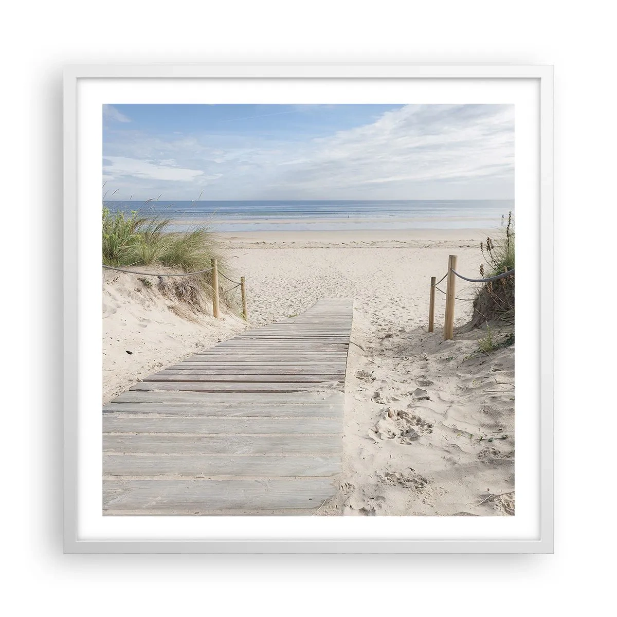 Plakat i hvid ramme - Ud over horisonten - 60x60 cm