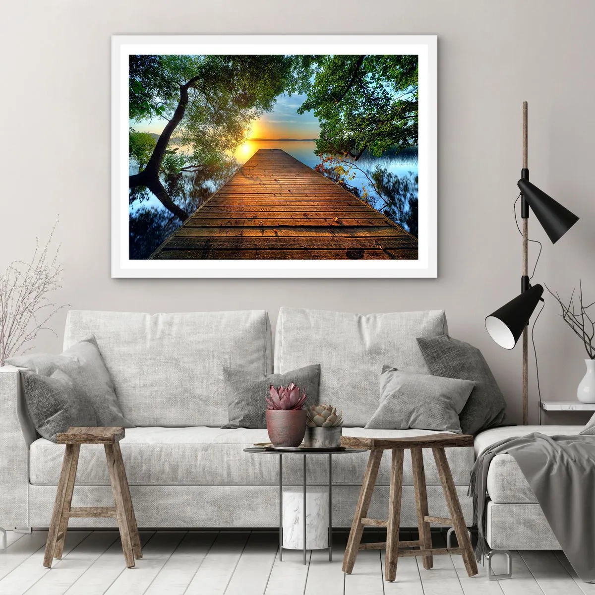 Plakat i hvid ramme - Tag dig god tid, sæt dig ned - 40x30 cm