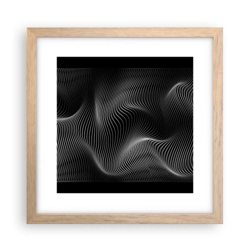 Plakat i ramme af lyst egetræ - Lysets dans i rummet - 30x30 cm