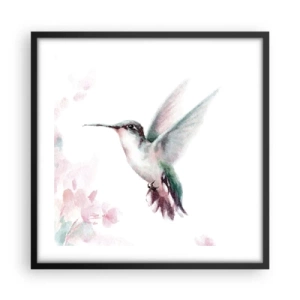 Plakat i sort ramme - Stoppet i flagren - 50x50 cm
