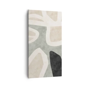 Lærredstryk - Billede på lærred - Komposition med et sort tema - 55x100 cm